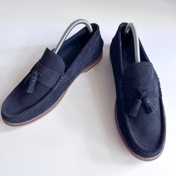  DESIGN Tassel Loafers in Navy Blue Suede with Natural Sole Size 9 NWOT main image 6